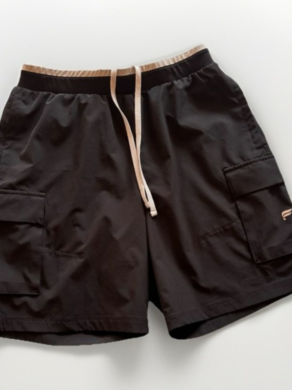 Fabletics The Fundamental II Cargo Short 7" Stretch Gym Workout Black Men's M/L?